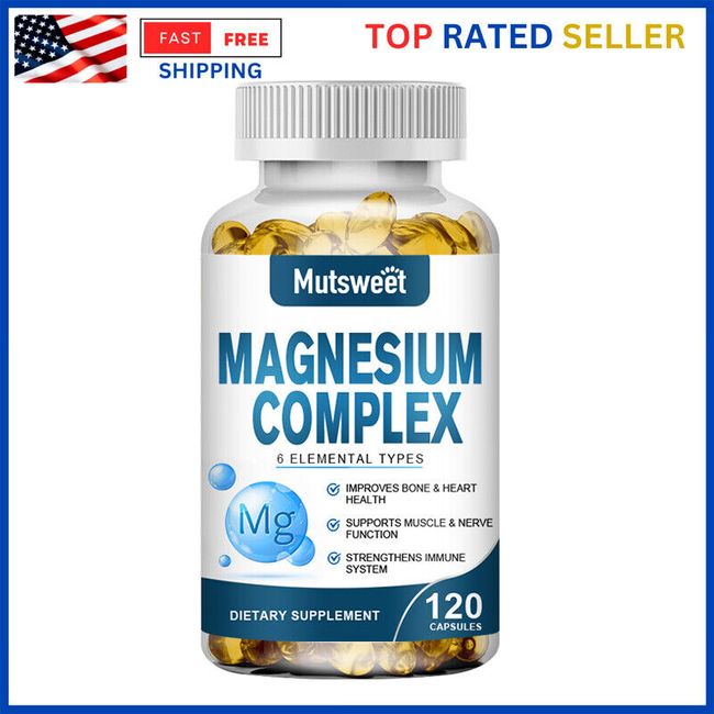 Magnesium Complex Supplement Caps 500mg - Mag Glycinate, Citrate, Malate, Oxide