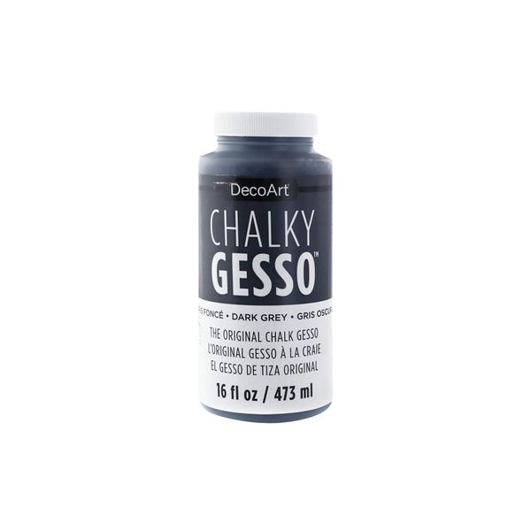DECO ART Chalky Gesso Matte 16OZ, Dark Grey, One Size