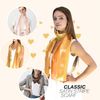 Basic Sense Shiny Satin Scarf Lightweight Silky Chiffon Solid Plain Strip Neck Scarves, Green