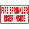 Fire Sprinkler Riser Inside Sign 12x18
