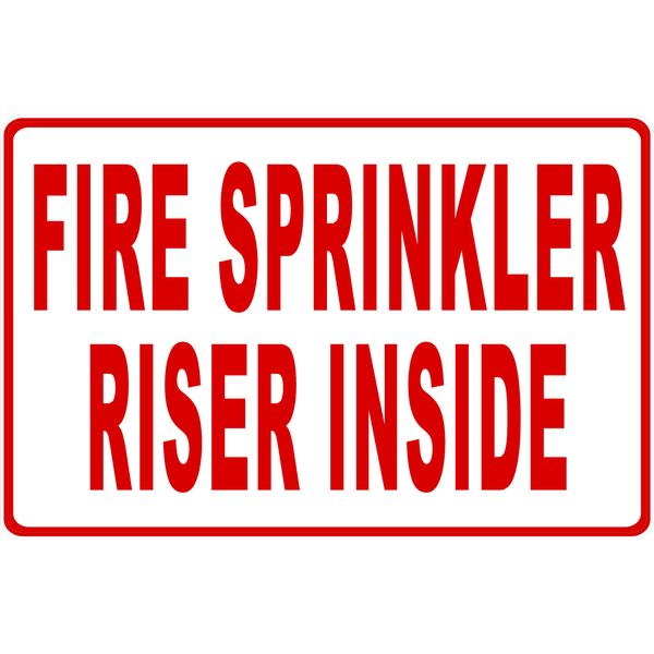 Fire Sprinkler Riser Inside Sign 12x18