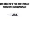 Custom Signature Stamp - Self Inking - Black Ink - Large