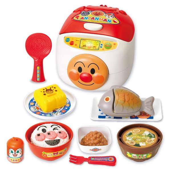 JOYPALETTE Anpanman Swoosh and its Ready! Talking Rice Cooker and an Energy x 100 Japanese Food Set, Plastic