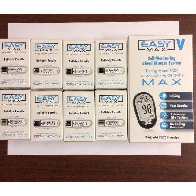 EASYMax Blood Glucose 400 Test Strips Plus Meter Exp:  8/30/2024