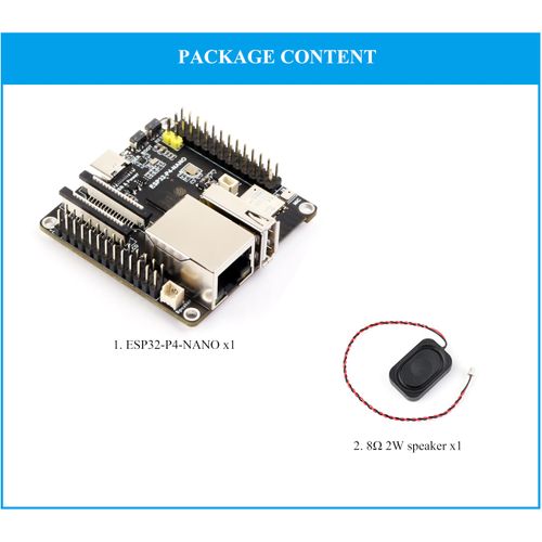 ESP32-P4-NANO Development Board, Uses ESP32-P4 Chip with RISC-V Dual-Core and Single-Core Processors, Human-Machine Interfaces: MIPI-CSI, MIPI-DSI, USB, ETH, etc. Comes with Speaker