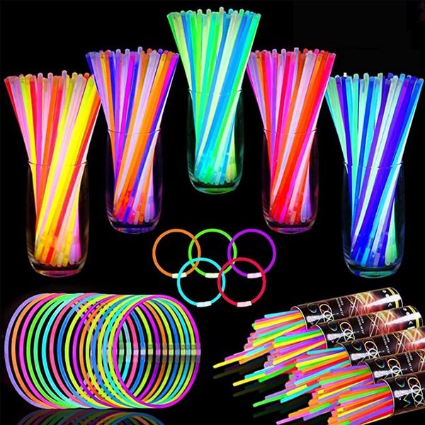 240 Glow Sticks Bulk New Years Eve Party Supplies Glow In The Dark Party Favors Glow Stick Necklaces Bracelets with Connectors 8" Glowsticks Light Up Toys Party Pack for New Years Birthday Decorations