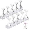 YOVOY Magnetic Acrylic Manicure Tool, Nail Practice, Hand Nail Exercises, Pedestal, Nail Supplies, Nails, Display, Stand Practice Table, Set of 10 (Silver)