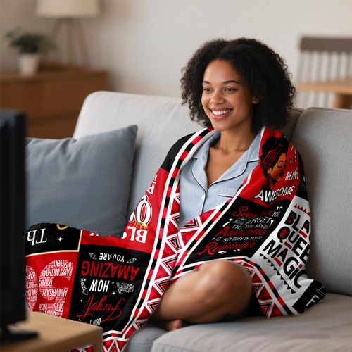 African American 50th Birthday Gifts for Women, Gifts for 50 Year Old Birthday Black Women Blanket 60"x50", 50th Birthdays Decorations for Africans Woman, Born in 1975 Birthdays Gift Ideas for Woman