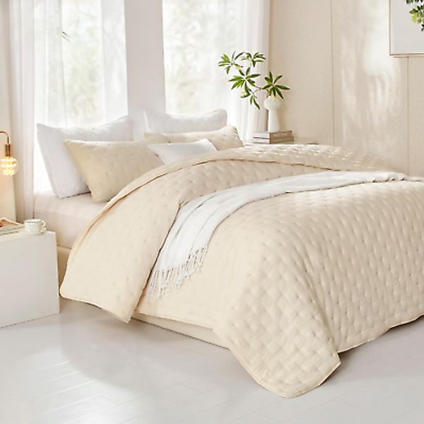 Cream Quilt Queen Size, Lightweight Oversized Queen Quilts Bedding Set, Soft, Co