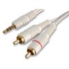 Lead, 3.5 P to 2X Phono, White, 3M, Audio & Video Cable Assemblies Qty X 1