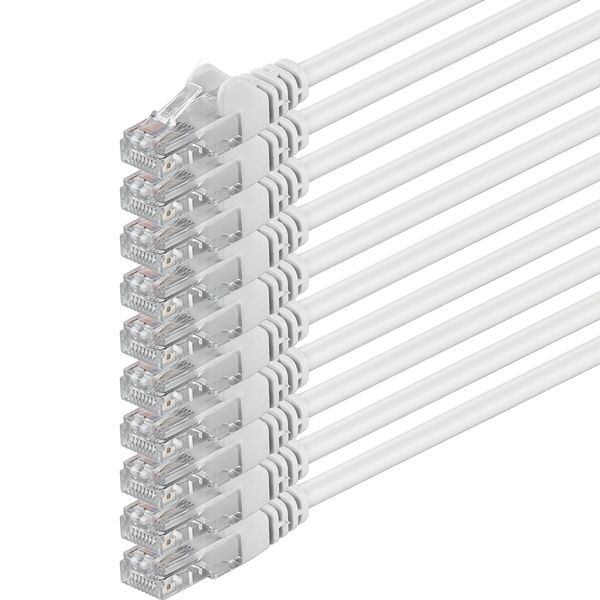 1m - white - 10 pieces - (PACK) - CAT.6 CAT6 Ethernet LAN network cable 1000 Mbit/s patch cable