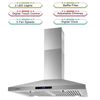 30 inch Wall Mount Range Hood Kitchen Stainless Steel 3-Speed Touch Panel w/LED
