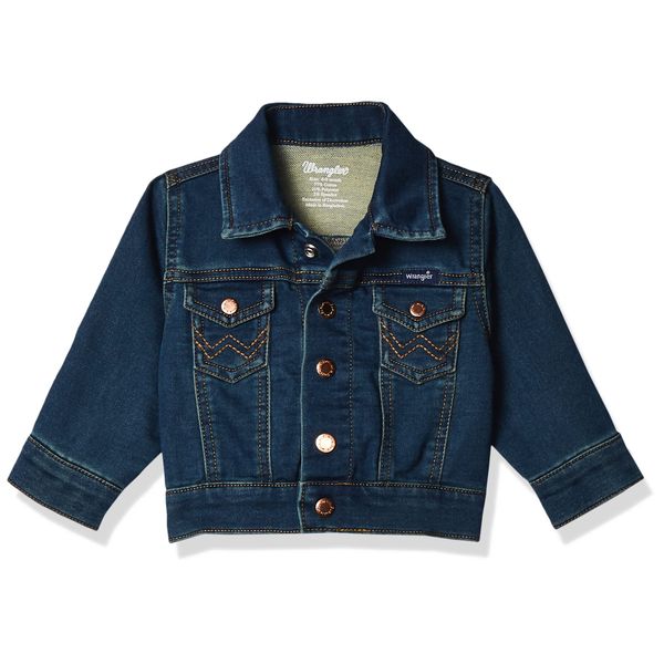 Wrangler Baby Boys Denim Jacket, Dark Blue, 2T