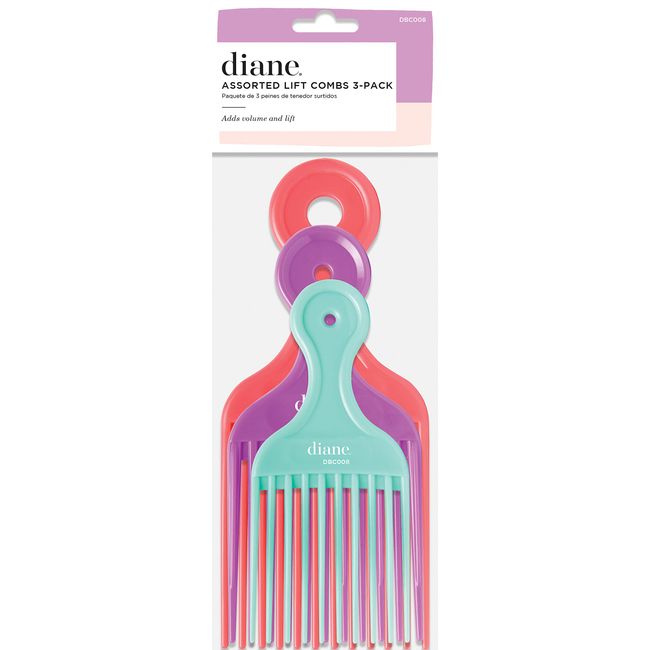 Diane DBC008 Assorted Lift Combs - 3 PC Set