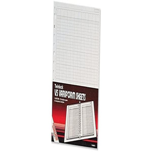 Rexel Twinlock Variform Multi-Ring Binder V5 Cash Refill Sheets 8 Columns (Pack of 75)