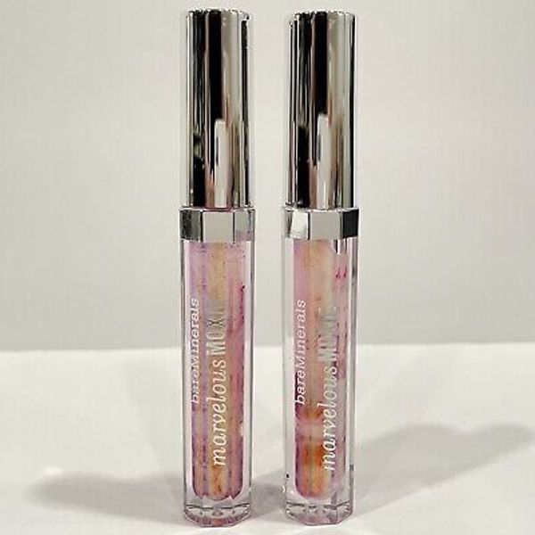 BAREMINERALS LOT x2 MARVELOUS MOXIE IRIDESCENT LIP GLOSS ENCHANTRESS NEW FULL SZ