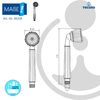 tecuro Hand Shower Shower Head Crystal Fully Adjustable Plastic High Gloss Chrome/Transparent