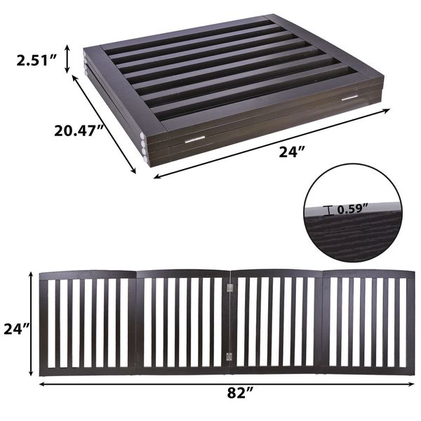 Folding Pet Gate 24" Step Over Fence Doorway Hall Stairs Pet Exercise Pens