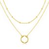 Philip Jones Gold Plated Double Layered Circle Necklace