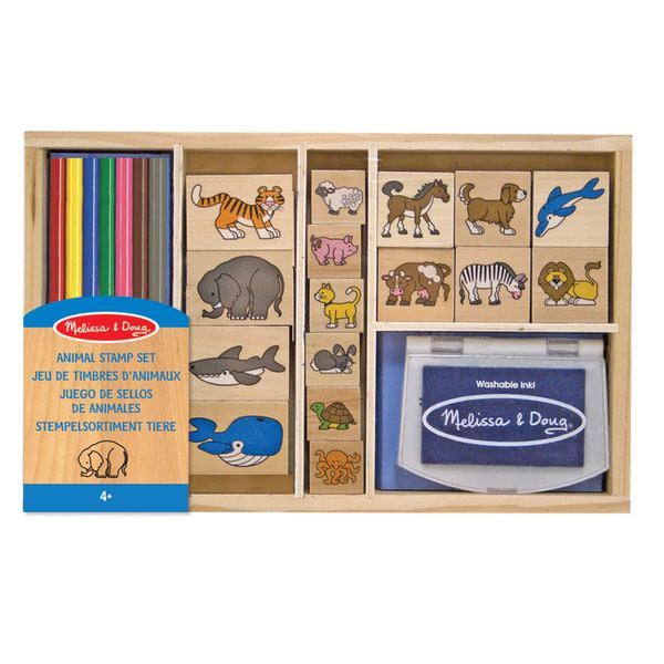 Melissa & Doug Animal Stamp Set | Arts & Crafts | Stamp Sets & Stencils | 4+ | Gift for Boy or Girl