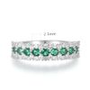 Ladies Wedding Solid Sterling 925 Silver Emerald & White Sapphire Eternity Ring Sizes K to U (S)