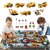 Dwi Dowellin Construction Toy Airplane Set/Play Mat,Excavator,Bulldozer,Mixer,Dumper Truck,Forklift,Crane,Alloy Metal Car Toys for 3 4 5 6 Years Old Toddlers Kids Boys & Girls(Large)