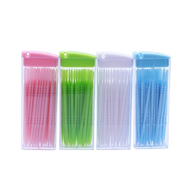 Healifty 200pcs Dental Plastic Toothpicks Double Head Cotton Swabs Oral Care Tooth Sticks