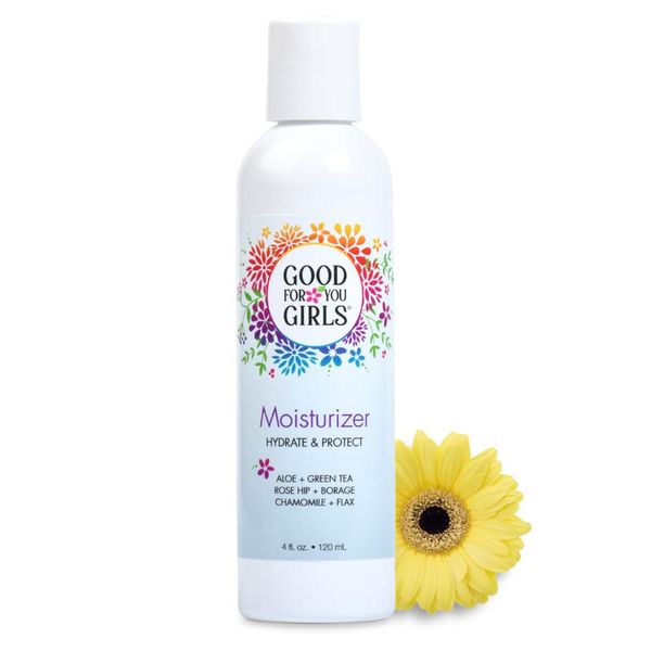 Good For You Girls Natural Facial Moisturizer, Calming and Non-Comedogenic with Aloe, Vitamin E, Arnica, Rose Hip, Borage, Green Tea, Kids, Preteen, Teens, All Skin Types (4 Fl Oz)