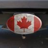 GRAPHICS & MORE Rustic Distressed Canada Flag on Wood Oval Tow Trailer Hitch Cover Plug Insert