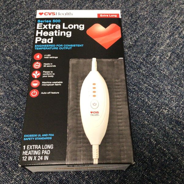 CVS Health Extra Long Heating Pad/Series 500 -4 LED Heat Settings 12 in x 24 in