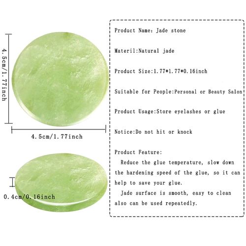 3 PCS Jade Stone Glue Pallet for Eyelash Extension Round Lash Grafting Grafting Holder PadJade Stone False Eyelash Pallet