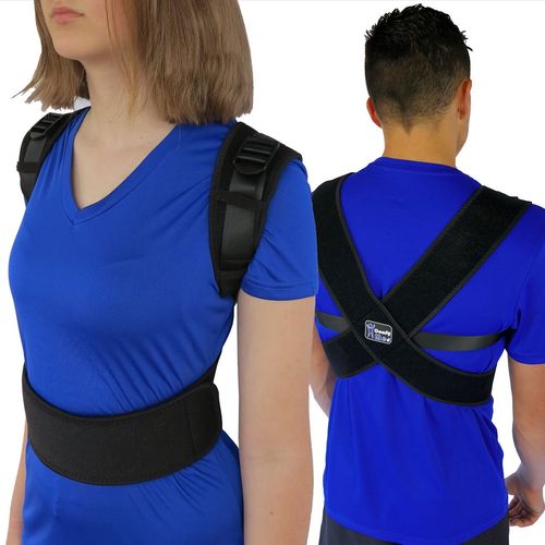 ComfyMed® Posture Corrector Clavicle Support Brace CM-PB16 Medical Device to Improve Bad Posture, Thoracic Kyphosis, Shoulder Alignment, Upper Back Pain Relief for Men and Women (REG 29" to 40" Chest)