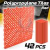42pcs 16"x16" Red Garage Floor Mat Perforated Flooring Tile Shop Interlocking