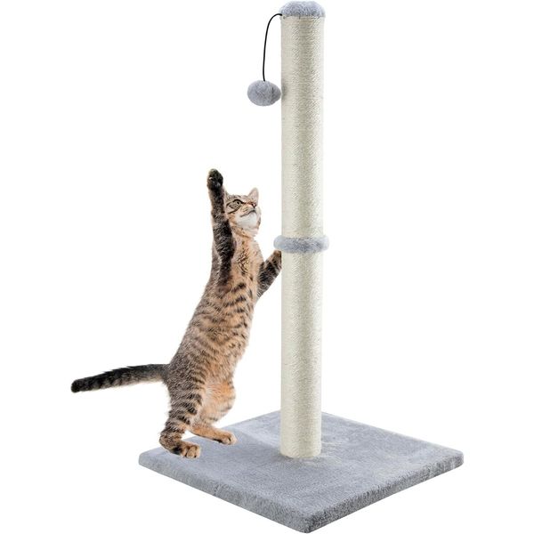 Tall Cat Scratching Post 34” Basic Vertical Scratcher For Indoor Cats And Kitten