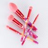 MODA Tie Dye, 5pc Full Face Makeup Brush Set, Includes - Blush, Complexion, Shadow, Crease, & Liner Brushes, Calming Coral