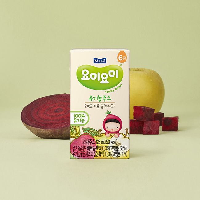 Yomiyomi Organic Juice Red Beet Golden Apple 125ml 24 packs [Guaranteed arrival] [1,500 won discount per box when purchasing multiple items]