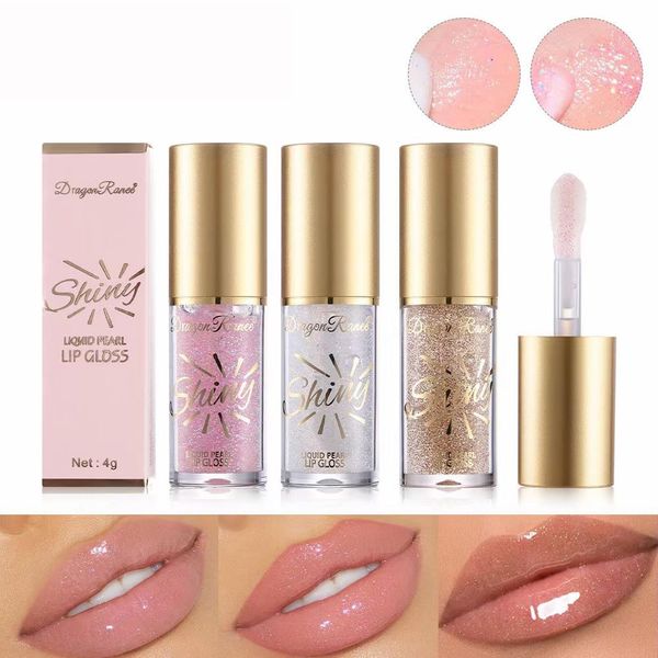 TITIMORE Hydrating Glitter Lip Oil,Big Brush Head Plumper Lip Gloss,Clear Glitter Lip Care Shimmery Lip Oil,Moisturizing Glass Tinted Lip Balm,Long Lasting Non-sticky Glitter Shine Primer Lip Tint