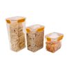 HAPI STUFF 3 Airtight Leakproof Pantry Kitchen Food Storage Containers Clip Lock Set (Yellow)