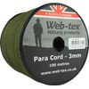 Web-tex Paracord Reel Roll 100m x 3mm Green