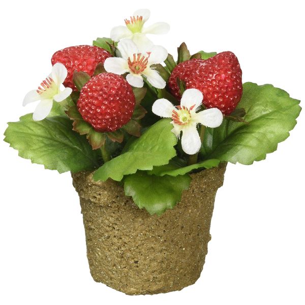 KI Japan Artificial Ornamental Plants, Strawberry, Diameter 5.5 x Height 4.7 inches (14 x 12 cm), Cute Atmosphere Paper Pot