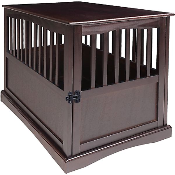 Wooden Large Pet Crate, End Table, Espresso, 24 X 36.5 X 29.5 In