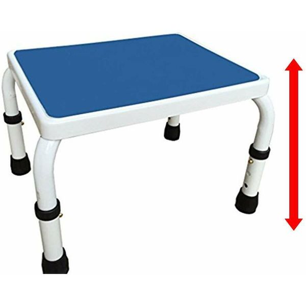 AdjustaStep Height Adjustable Step Stool All Steel Construction Anti-Slip Base