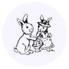 24 x 40mm Round 'Easter Bunnies' Stickers (SK00002597)