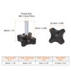 uxcell Set of 6 Star Knobs M6 x 25mm Male Thread Plastic 4 Star Stud Knobs Hand Tighten Clamping Screw Replacement Thread Handle Black
