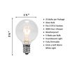 25 Pack G40 Outdoor Patio Globe Replacement Bulbs Clear C7 E12 Base Patio Lights