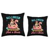 Summer Reading Book Lover All Need Is The Beach & A Book Throw Pillow