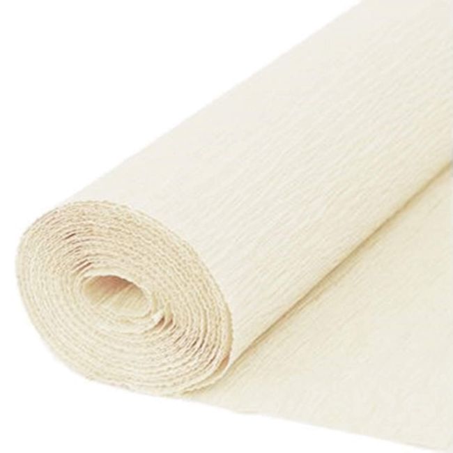 16 colors to choose from, Crepe Paper for Crafts, Crepe Paper, Materials, Solid Color, Approx. Width 19.7 inches (50 cm) x 8.5 ft (2.5 m) (Ivory)