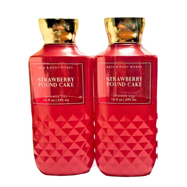 Bath & Body Works Shower Gel, Gift Set of 2, 10oz Each (Strawberry Pound Cake)