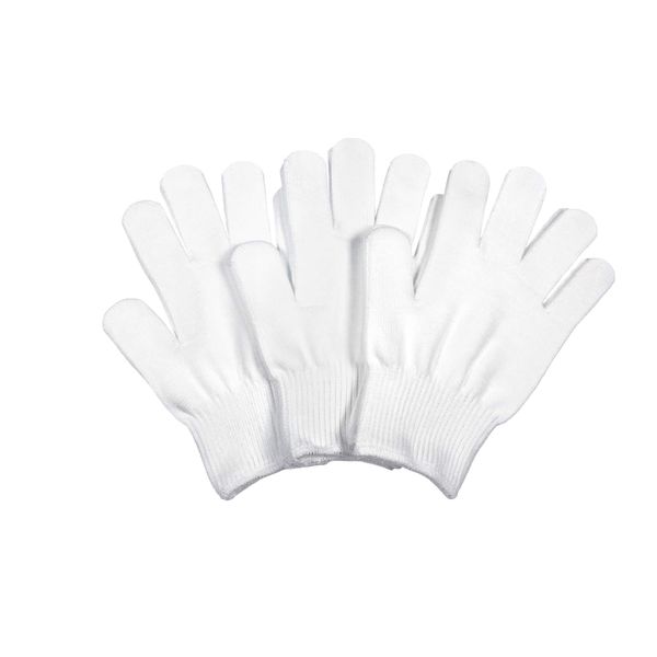 Work Workshop 018-3P Thin and Fine Knitted, Comfortable Cotton Work Gloves, 3 Pairs/12 Pairs, Bleached, White, 13 Gauge, Made in Japan, 3 Pairs for Women and Children