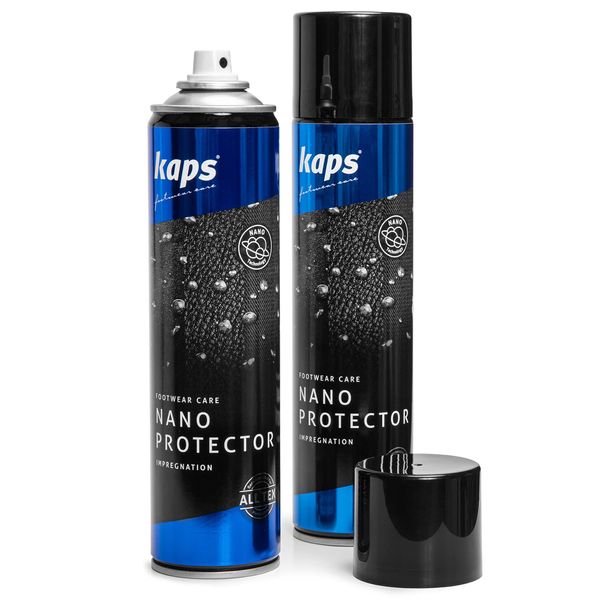 Kaps Nano Protector, Set of 2x 400ml / 13.5 oz, Waterproof Shoe Protector Spray for Leather, Nubuck, Suede, Textiles and TEX Materials, Moisture and Dirt Repellent